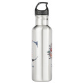 Speciaal Blauw Floral Monogram C Waterfles (Voorkant)
