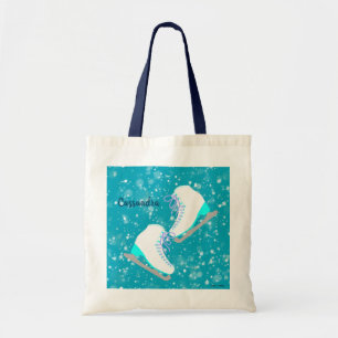 Speciaal blauw-ijs-Schaatsen Patroon Afbeelding Sk Tote Bag