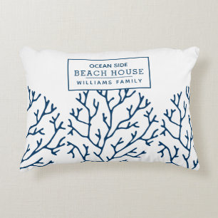 Speciaal Blauw Koraal Patroon - Kieuwhuis Accent Kussen