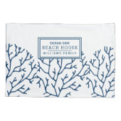 Speciaal Blauw Koraal Patroon - Kieuwhuis Kussensloop (Achterkant)