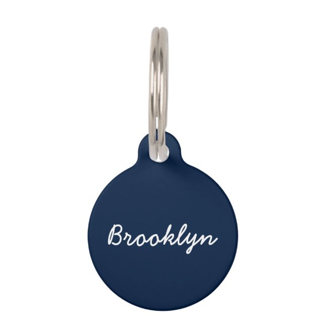 Speciaal blauw, wit, aangepast navigatiescript - n huisdierpenning (Voorkant)