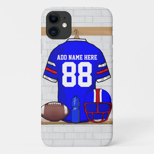 Speciaal Blauw Wit Football Jersey Case-Mate iPhone Case (Achterkant)