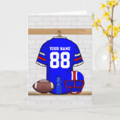 Speciaal Blauw Wit Football Jersey Kaart (Gele Bloem)