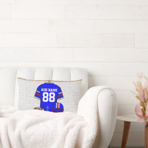 Speciaal Blauw Wit Football Jersey Kussen