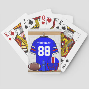 Speciaal Blauw Wit Football Jersey Pokerkaarten
