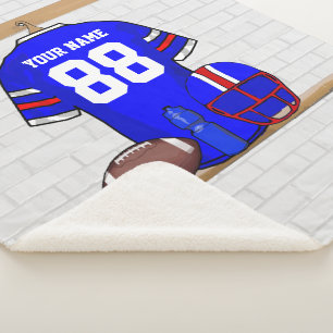 Speciaal Blauw Wit Football Jersey Sherpa Deken