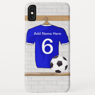 Speciaal Blauw Wit Football Soccer Jersey iPhone XS Max Hoesje