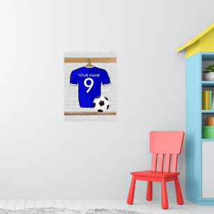 Speciaal Blauw Wit Football Soccer Jersey Poster