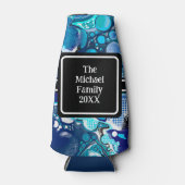 Speciaal blauw Zee belooft Abstracte kunst Flesjeskoeler (Voorkant)