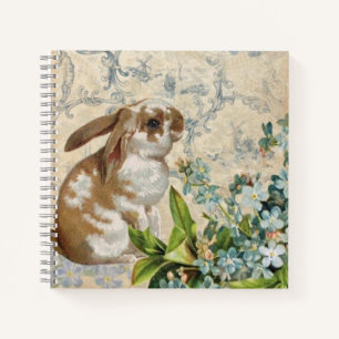 Speciaal Blauwe Floral Bunny Notitieboek
