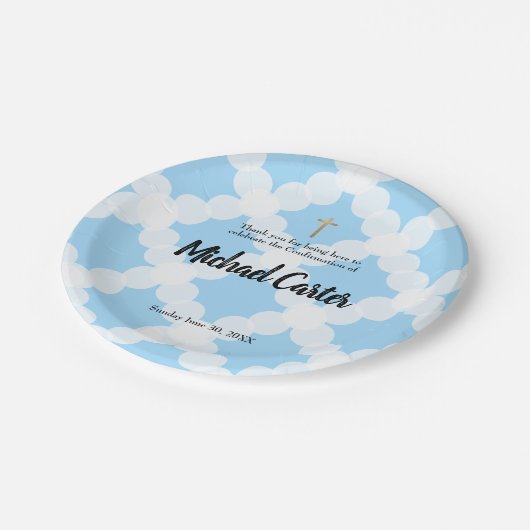 Speciaal blauwe witte en goudkruisbevestiging papieren bordje (Gekanteld)