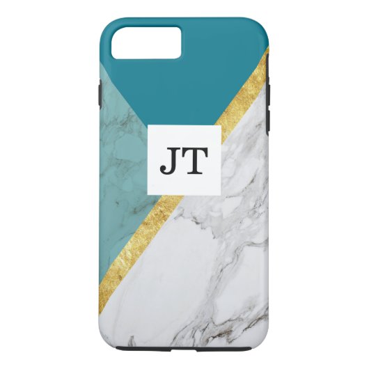Speciaal Blauwgroen Gold Marble iPhone Tough Hoesj Case-Mate iPhone Case (Achterkant)