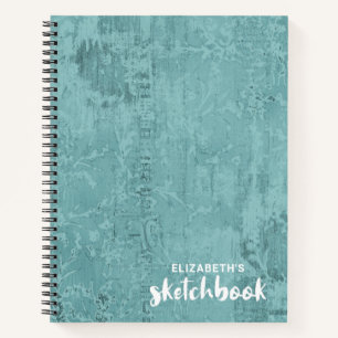 Speciaal Blauwgroen handboek Jouw naam Notitieboek