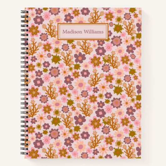 Speciaal bloemen pastel Floral Pattern Notitieboek (Voorkant)