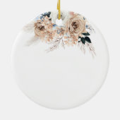 Speciaal Blue Boho Floral 50 Jubileum Keramisch Ornament (Achterkant)