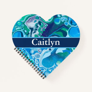 Speciaal Blue Green Digital Marble Art Notitieboek