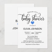 Speciaal Blue Heart White Boy Baby shower Kaart (Voorkant / Achterkant)