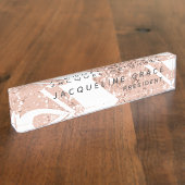 Speciaal Blush Pink Sparkle Glitter Naambordje (Zijkant)