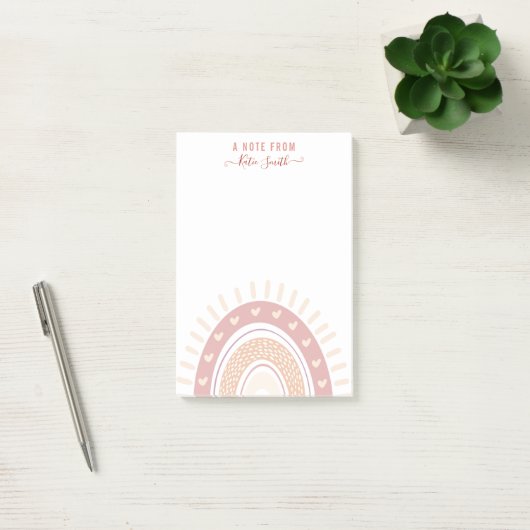 Speciaal Boho Rainbow Calligrafieteraar Post-it® Notes (Kantoor)