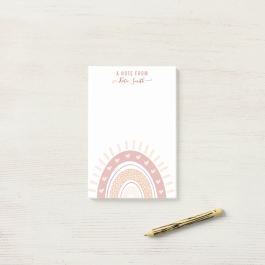Speciaal Boho Rainbow Calligrafieteraar Post-it® Notes (Op bureau)