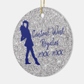 Speciaal boorteam | Navy Blue en Silver Keramisch Ornament (Links)