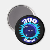 Speciaal Bowling 300-spel, met datum, Magneet (Voorkant / Achterkant)