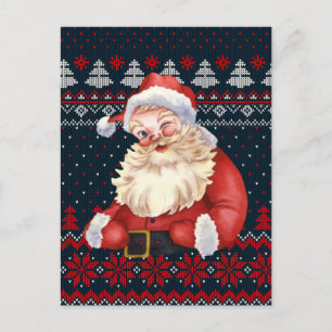 Speciaal Briefkaart Winking Santa Claus van brei