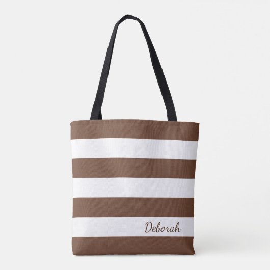 Speciaal bruin en wit gestreept Tas (Achterkant)