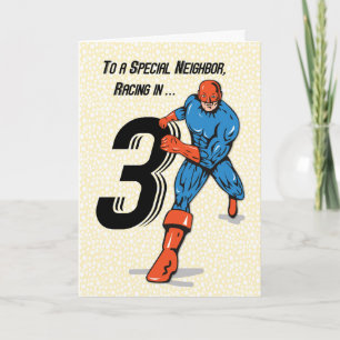 Speciaal buurman 3rd Birthday Superheld Kaart