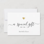 Speciaal cadeaucertificaat voor modern Script Gold (Voorkant)