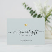 Speciaal cadeaucertificaat voor modern Script Gold (Staand voorkant)