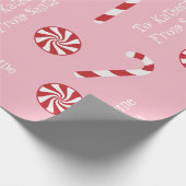 Speciaal cadeautje van Santa Kerstmis Snoep Roze Cadeaupapier (Hoek)