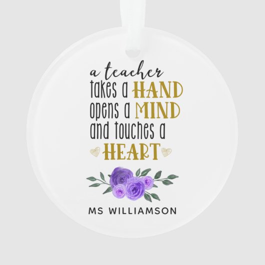 Speciaal cadeautje voor docenten in goud ornament (achterkant)