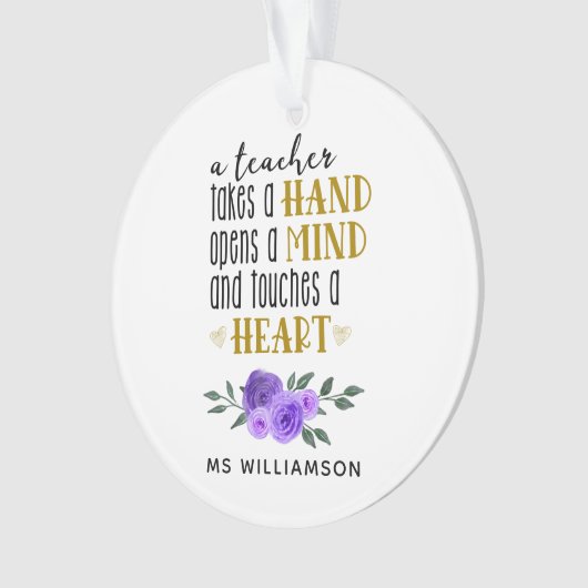 Speciaal cadeautje voor docenten in goud ornament (voorkant)