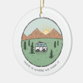 Speciaal Camper Van Buitengrenzen Trip Year Review Keramisch Ornament (Links)
