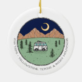 Speciaal Camper Van Buitengrenzen Trip Year Review Keramisch Ornament (Achterkant)