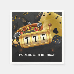 Speciaal Casino Night Party Black Gold Servet