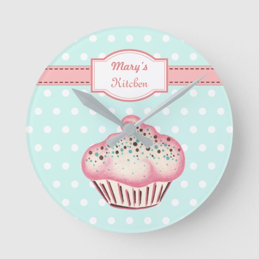 Speciaal Cupcake Kitchen Art Gift Ronde Klok (Voorkant)