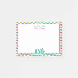Speciaal Cute Cactus-leraar Chevron Post-it® Notes