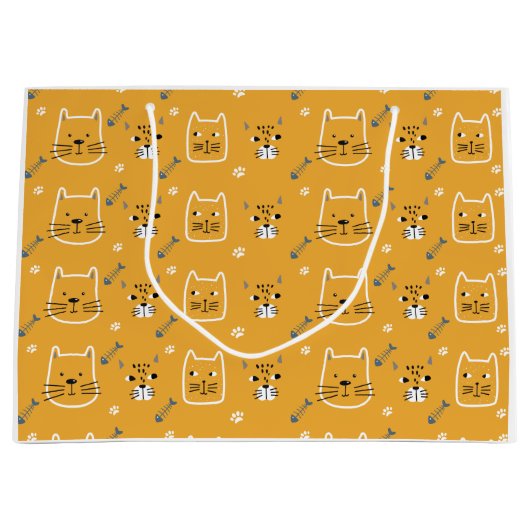 Speciaal Cute Cats Modern Pattern Groot Cadeauzakje (Voorkant)