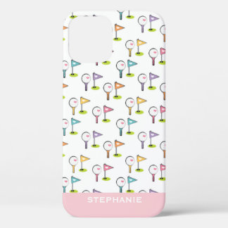Speciaal Cute Golf Ball T-shirt en Pins iPhone 12 Pro Hoesje