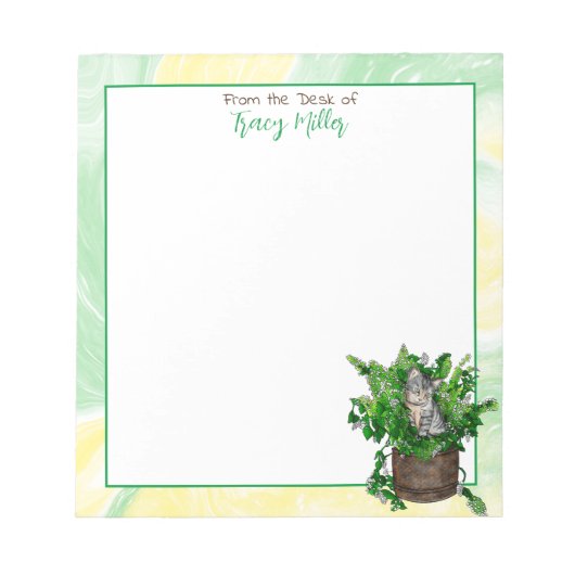 Speciaal Cute Kitten in Catnip Notitieblok (Voorkant)