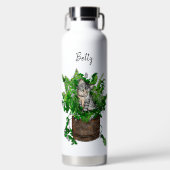 Speciaal Cute Kitten in Catnip Pot Waterfles (Voorkant)