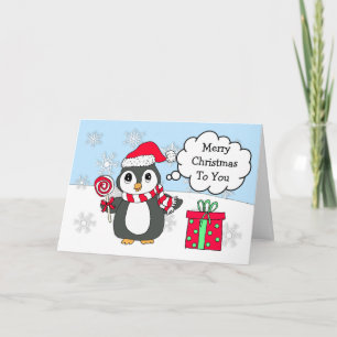 Speciaal Cute Penguin op de kerstdag van de winter Kaart