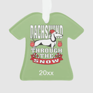 Speciaal Dachshund door de sneeuwfeestdag Ornament