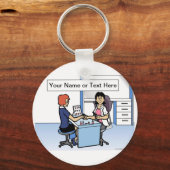 Speciaal directielid Nail Tech - Vrouw Cartoon Sleutelhanger (Voorkant)