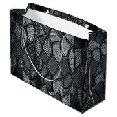 Speciaal donkergrijs mozaïekglas groot cadeauzakje (Achterkant Gekanteld)