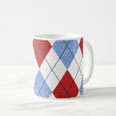 Speciaal Elegant Argyle Pattern Red & Blue Koffiemok (Voorkant rechts)