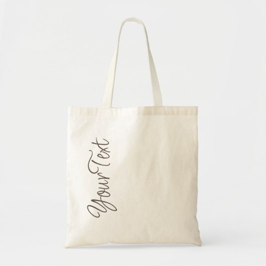 Speciaal, elegant, bruin script tekstbovenbudget tote bag (Voorkant)