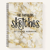 Speciaal Elegant Gold Marble Sketchbook Notitieboek (Voorkant)